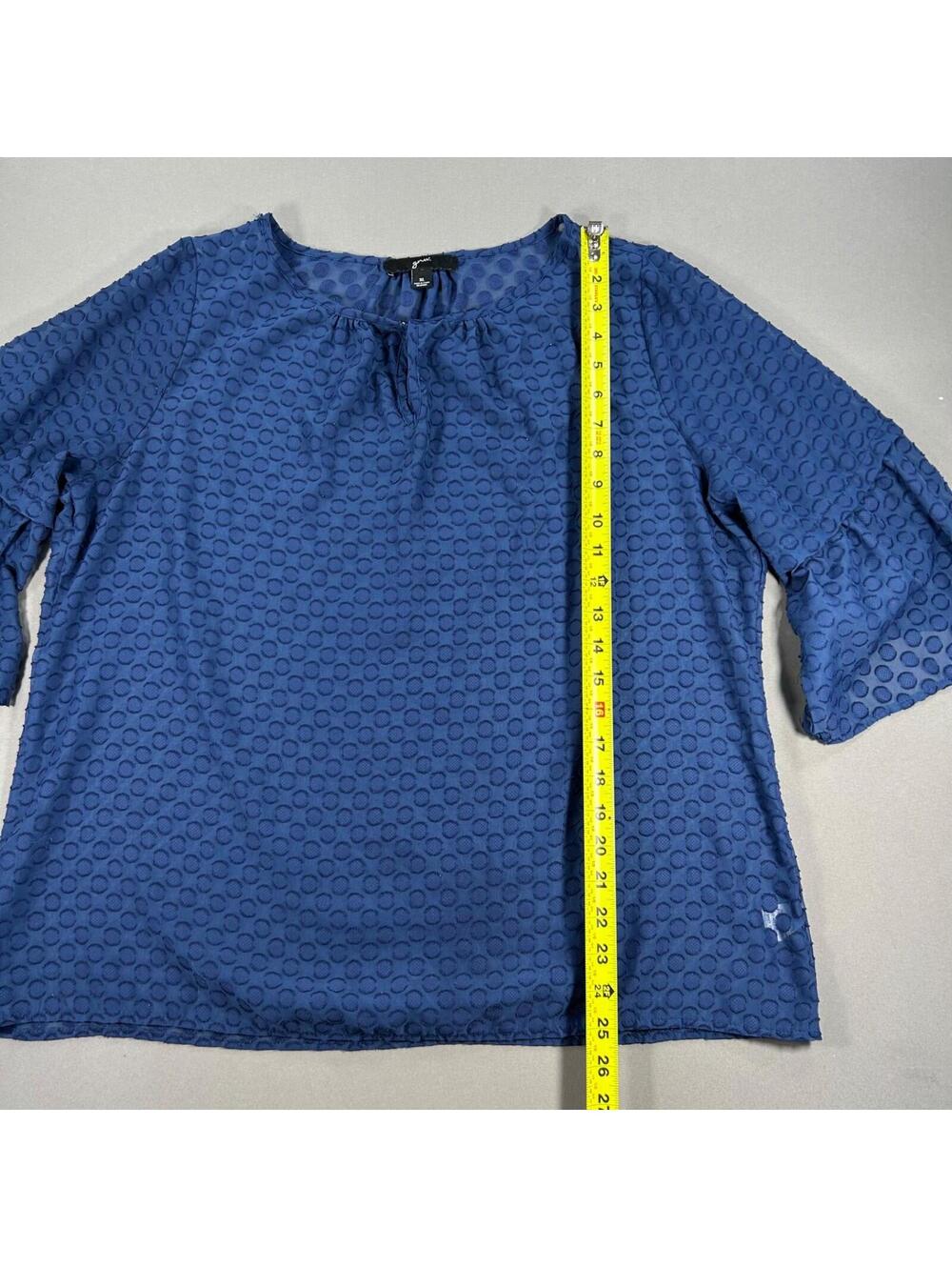 GNW Women's Blouse Plus 3/4 Accordion Long Sleeve Top size XL - Picture 4 of 6
